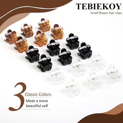 48Pcs Small Flower Hair Clips for Women Girls, Strong Grip Mini Flower Claw Clips for Thin Thick Hair Cute Jaw Clips Hair Pins Hair Barrettes for Styling Toddler Hair Accessories in Kuwait