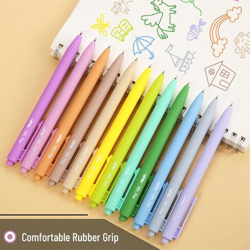 Mr. Pen- Retractable Gel Pens, 12Pack, Black Ink, Monochrome Elegance Barrel Gel Pens, Gel Pens Fine Point 0.5mm, Retractable Pens, Cute Pens, Gel Ink Pens Aesthetic Pens for Journaling Fine Tip Pens in Saudi Arabia