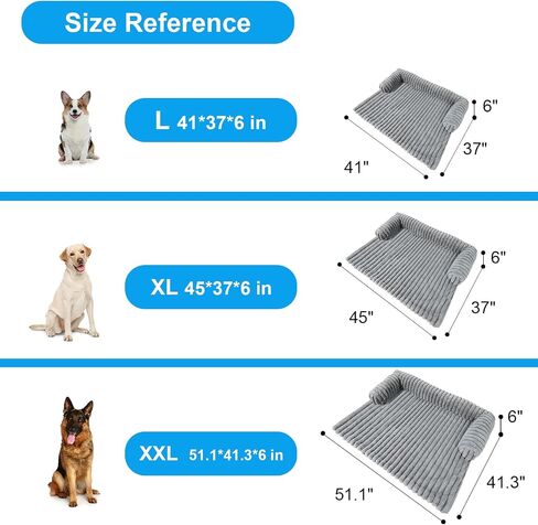 Luxurious Dog Couch Bed, Washable Calming Dog Couch Cover, Removable Couch Protector for Dogs, Waterproof Sofa Bed, Pet Bed Mats for Couch, Pet Couch Covers for Sofa(Grey, L) in Saudi Arabia