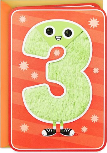 Hallmark 4th Birthday Card for Kids (Fuzzy Number) in Saudi Arabia