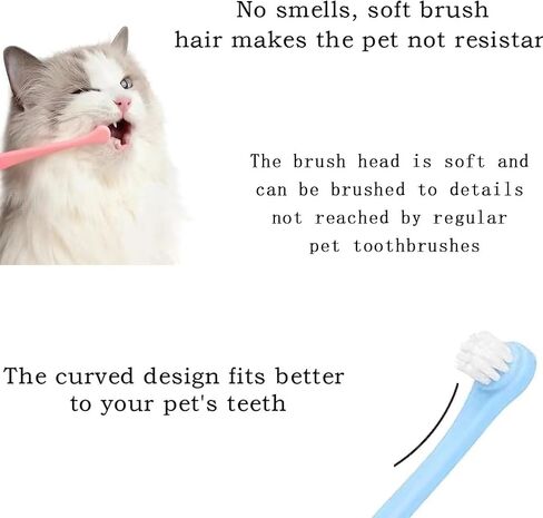 4 PCS Small Dog Toothbrush Cat Toothbrush, Puppy Tooth Brushing Kit, Mini Head Soft Dog Tooth Brush, Dog Tooth Brushing Kit for Small to Large Dogs and Cats, Pet Teeth Brush in Bulk in Saudi Arabia