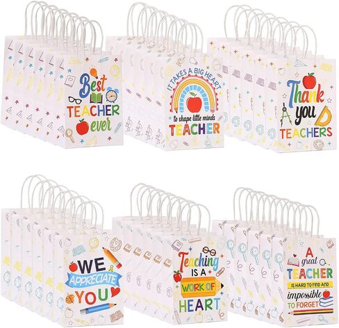 Colodeol 36 Pcs Teacher Appreciation Gift Bags,Thank You teacher Tote Bag Teachers Treat Candy bags For Office Party Decorations Supplies in Saudi Arabia