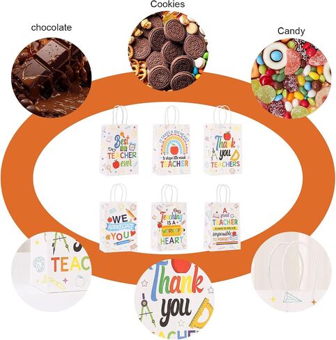 Colodeol 36 Pcs Teacher Appreciation Gift Bags,Thank You teacher Tote Bag Teachers Treat Candy bags For Office Party Decorations Supplies in Saudi Arabia