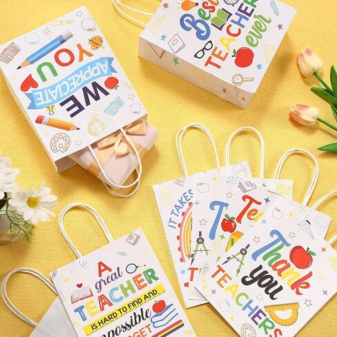 Colodeol 36 Pcs Teacher Appreciation Gift Bags,Thank You teacher Tote Bag Teachers Treat Candy bags For Office Party Decorations Supplies in Saudi Arabia