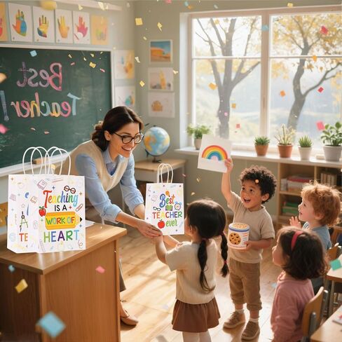 Colodeol 36 Pcs Teacher Appreciation Gift Bags,Thank You teacher Tote Bag Teachers Treat Candy bags For Office Party Decorations Supplies in Saudi Arabia