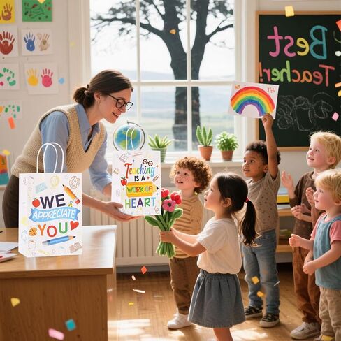 Colodeol 36 Pcs Teacher Appreciation Gift Bags,Thank You teacher Tote Bag Teachers Treat Candy bags For Office Party Decorations Supplies in Saudi Arabia
