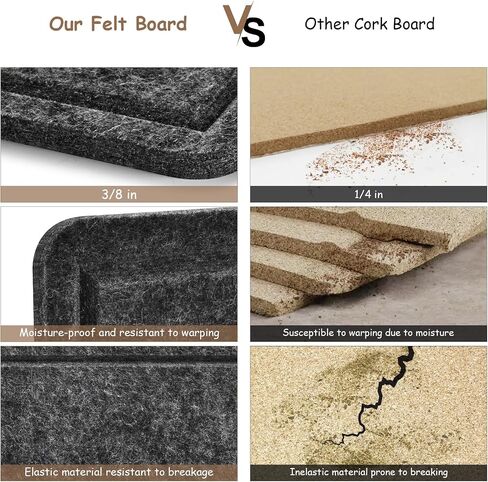 Large Bulletin Board, Foldable 72x48 Inches Cork Board Alternative, Large Felt Board Decorative Pin Board for Wall, Foldable Photo Board Self-Adhesive Vision Board with 36 Pushpins White in Kuwait