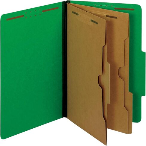 Pendaflex Colored Classification Folders, 2/5 Cut Tab, 2 Pocket Dividers, Embedded Fasteners, Legal Size, Dark Green, 10 Per Box (29083) in Kuwait