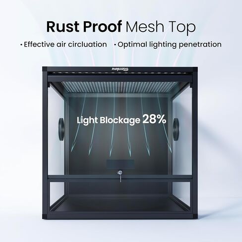 24 Gallon Reptile Tank with Up Flip Glass Door, Lockable Lizard Tank with Top Screen Ventilation, 18"x18"x18" Reptile Enclosure for Easy Maintenance in Saudi Arabia