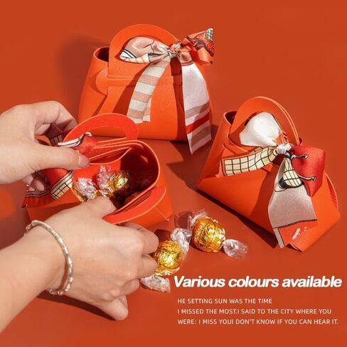 Hosdzou 10 Pack Leather Leather Wedding Candy Gift With Handle Barty Party Tavor Boxes لحفلات الزفاف ، والاستحمام للأطفال ، وعيد ميلاد ، وحفلات الزفاف ، وعيد الميلاد ، عيد الهالوين （A） in Kuwait