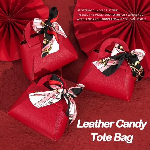 Hosdzou 10 Pack Leather Leather Wedding Candy Gift With Handle Barty Party Tavor Boxes لحفلات الزفاف ، والاستحمام للأطفال ، وعيد ميلاد ، وحفلات الزفاف ، وعيد الميلاد ، عيد الهالوين （A） in Kuwait