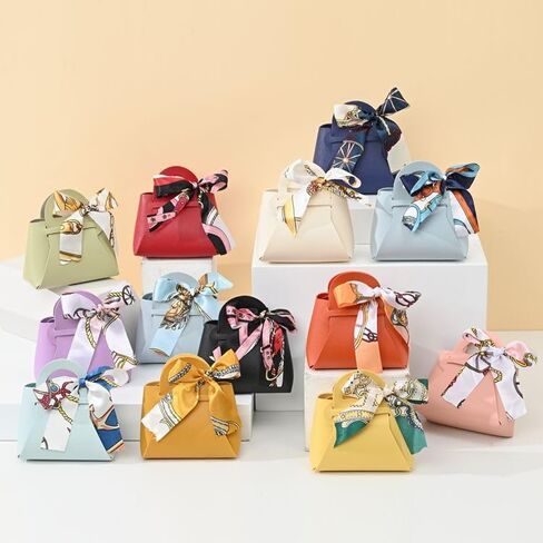 Hosdzou 10 Pack Leather Leather Wedding Candy Gift With Handle Barty Party Tavor Boxes لحفلات الزفاف ، والاستحمام للأطفال ، وعيد ميلاد ، وحفلات الزفاف ، وعيد الميلاد ، عيد الهالوين （A） in Kuwait