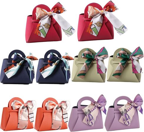 Hosdzou 10 Pack Leather Leather Wedding Candy Gift With Handle Barty Party Tavor Boxes لحفلات الزفاف ، والاستحمام للأطفال ، وعيد ميلاد ، وحفلات الزفاف ، وعيد الميلاد ، عيد الهالوين （A） in Kuwait
