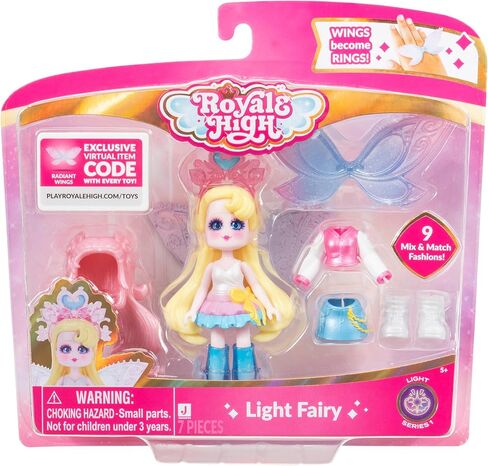 Royale High 3" Light Fairy Fashion Doll - 1 Figure with 9 Fashion Accessories - Virtual Item Code Included - Series 1 - Ages 5+ in Kuwait