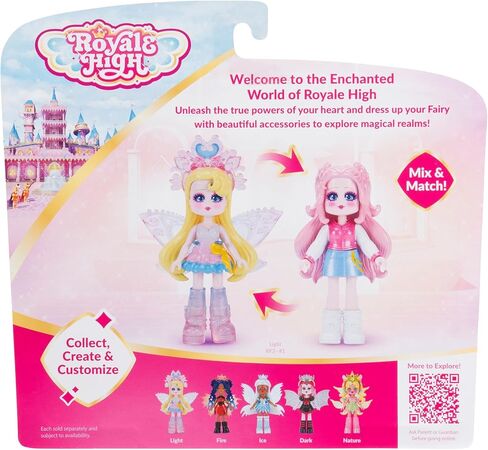Royale High 3" Light Fairy Fashion Doll - 1 Figure with 9 Fashion Accessories - Virtual Item Code Included - Series 1 - Ages 5+ in Kuwait