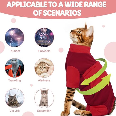 Cat Anxiety Jacket, Anxiety Vest Jacket for Fireworks, Thunderstorm, Travel, Separation, Anxiety Calming Vest Wrap for Cats and Small Dogs in Saudi Arabia
