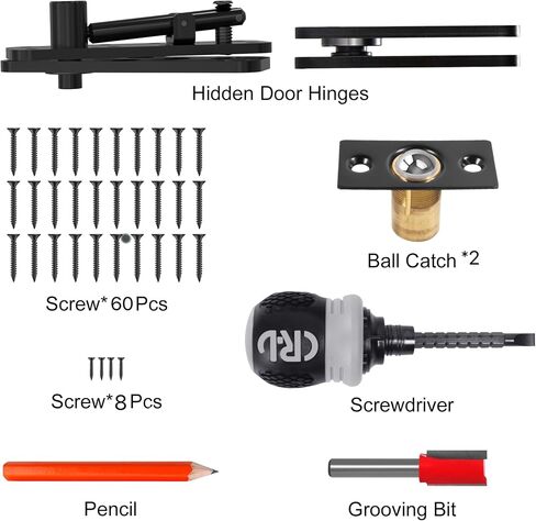 Hidden Door Hinge, Silent Operation 573 LB/ 260KG Hidden Hinges, Heavy Duty Conceal Hinges, 360° Rotation Pivot Hinge for Secret Door or Hidden Door Bookcase (Patent Pending) in Saudi Arabia