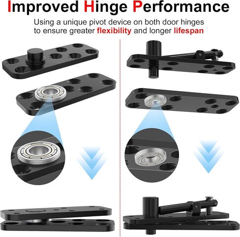 Hidden Door Hinge, Silent Operation 573 LB/ 260KG Hidden Hinges, Heavy Duty Conceal Hinges, 360° Rotation Pivot Hinge for Secret Door or Hidden Door Bookcase (Patent Pending) in Saudi Arabia