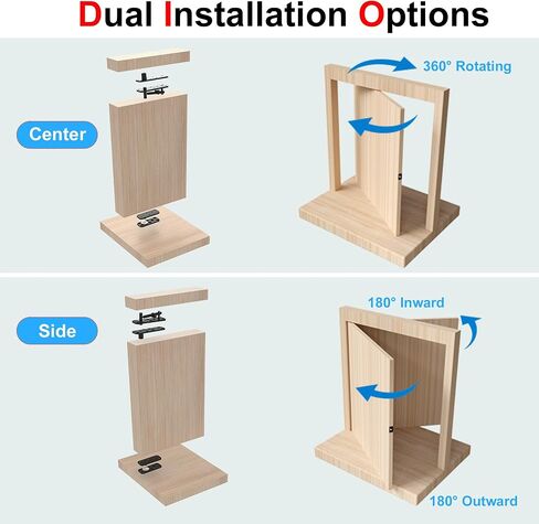 Hidden Door Hinge, Silent Operation 573 LB/ 260KG Hidden Hinges, Heavy Duty Conceal Hinges, 360° Rotation Pivot Hinge for Secret Door or Hidden Door Bookcase (Patent Pending) in Saudi Arabia
