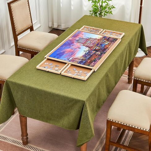 1000 Pieces Puzzle Board with 4 Drawers and Cover, 22"x30" Wooden Jigsaw Puzzle Table for Adults, Portable Puzzle Organizer & Storage System, Birthday Gift for Mom (Small) in Saudi Arabia