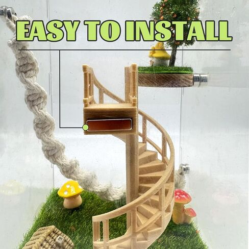 Jumping Spider Enclosure Accessories – Fun Spinning Stairs, Jumping Spider Climbing Toy with Magnetic Mount for Jumping Spider Enclosure Accessory Decoration (Beige) in Kuwait