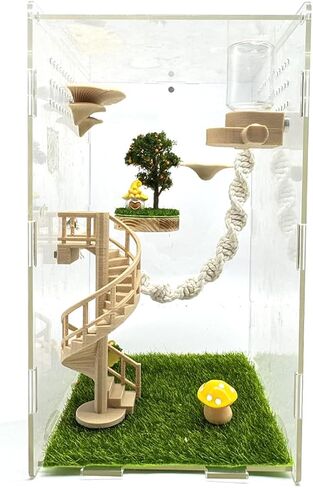 Jumping Spider Enclosure Accessories – Fun Spinning Stairs, Jumping Spider Climbing Toy with Magnetic Mount for Jumping Spider Enclosure Accessory Decoration (Beige) in Kuwait