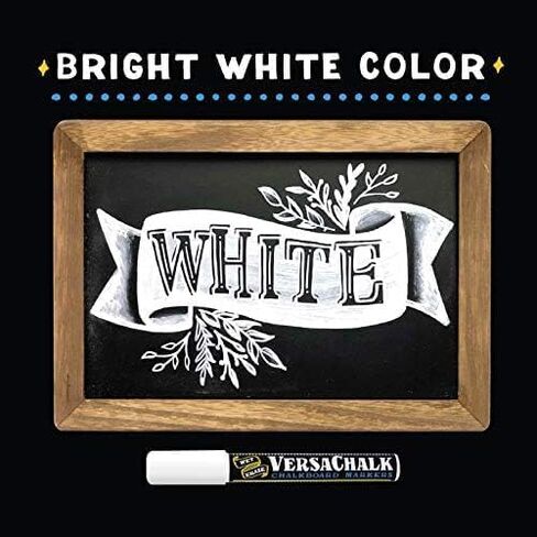 VersaChalk White Liquid Chalk Markers for Blackboards (Pack of 10, 3mm, Fine Tip) - Erasable Washable Chalk Pens for Chalkboard Signs, Windows an Non-Porous surfaces in Saudi Arabia