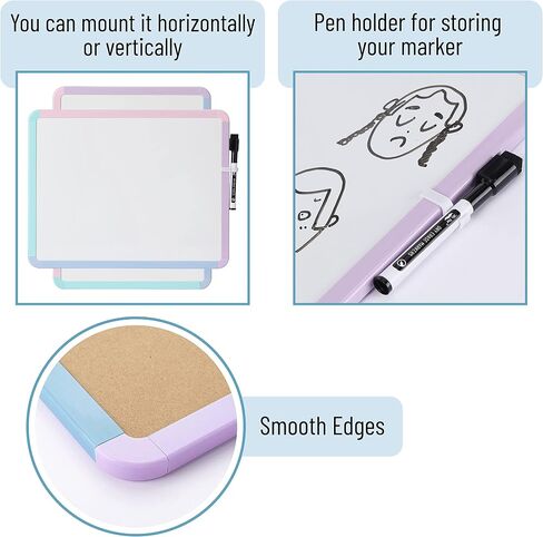 Mr. Pen- Dry Erase Board, 14" x 11" with a Black Dry Erase Marker, Colorful Frame, Small White Board, White Board for Kids, White Board for Students, Small Dry Erase Board, Mini White Board in Saudi Arabia