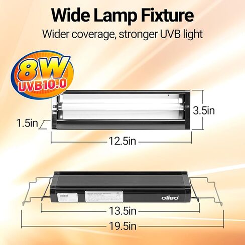 Oiibo T5 Ho Reptile Light Thip UVB Lighting Combo Kit ، الزواحف Terrarium Lamp Flight Flugtive uvb in Kuwait