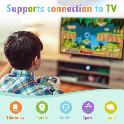 X-JOYKIDS QS17Orange Handheld Game for Kids Portable Retro Video Game Player Built-in 182 Classic Games 2.5 inches LCD Screen Family Recreation Arcade Gaming System Birthday Present for Children in Kuwait