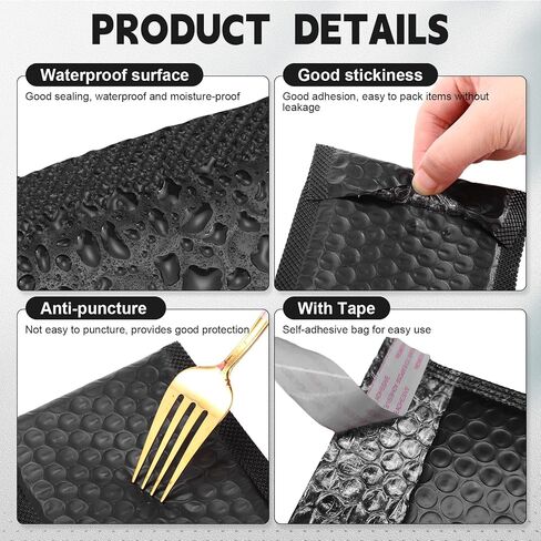 Tatuo 301 Pcs Trading Card Shipping Protector Set Include 200 Corrugated Cardboard Sheets Inserts 100 Poly Bubble Mailers Padded Envelopes and Masking Tape(Black) in Saudi Arabia