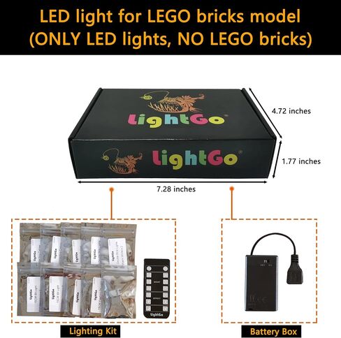 LightGo LED Lighting Kit Designed for Batman Compatible with Lego 76328 The Classic TV Series Batmobile - Not Include Model (Remote Version) in Saudi Arabia