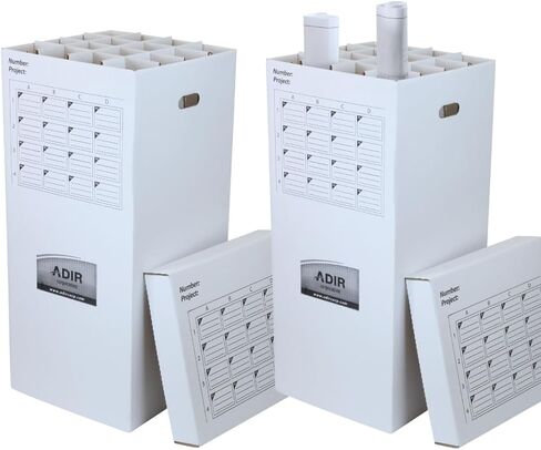 ADIR Cardboard Roll File Storage Organizer - Sorter Vertical File Sarter - Blueprint ، Poster ، Plans ، Wrap Home ، and Map Holder Station -16 Slots (for Rolls to 25 Inter in Kuwait