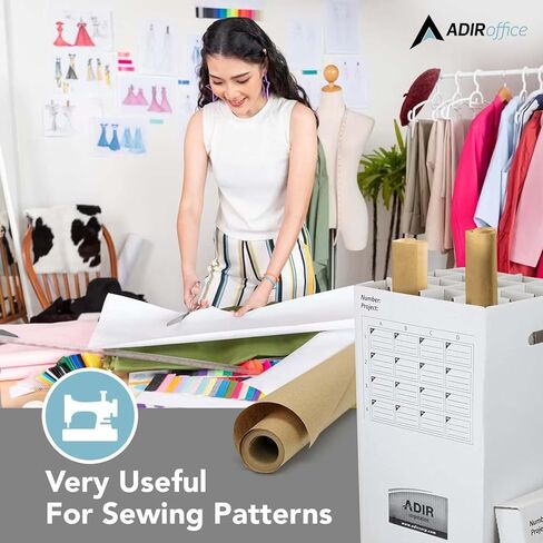 ADIR Cardboard Roll File Storage Organizer - Sorter Vertical File Sarter - Blueprint ، Poster ، Plans ، Wrap Home ، and Map Holder Station -16 Slots (for Rolls to 25 Inter in Kuwait