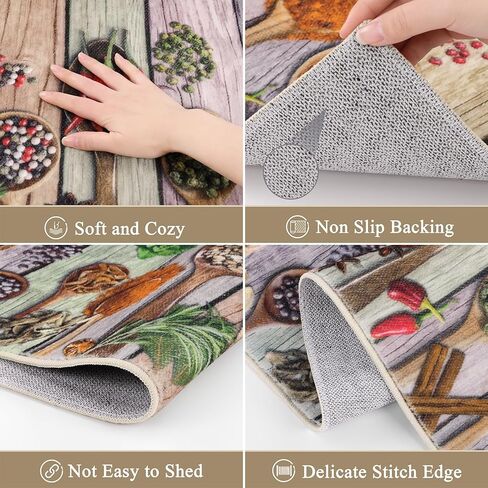 مجموعات سجاد مطبخ Vaukki Boho من 3 قطع، سجادات مطبخ قابلة للغسل للأرضية، سجادة أرضية ناعمة غير قابلة للانزلاق للمطبخ وغرفة الغسيل والممر (أزرق مخضر، 20 بوصة × 32 بوصة + 20 بوصة × 47 بوصة + 20 بوصة × 59 بوصة '') in Kuwait