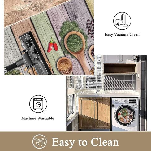 مجموعات سجاد مطبخ Vaukki Boho من 3 قطع، سجادات مطبخ قابلة للغسل للأرضية، سجادة أرضية ناعمة غير قابلة للانزلاق للمطبخ وغرفة الغسيل والممر (أزرق مخضر، 20 بوصة × 32 بوصة + 20 بوصة × 47 بوصة + 20 بوصة × 59 بوصة '') in Kuwait