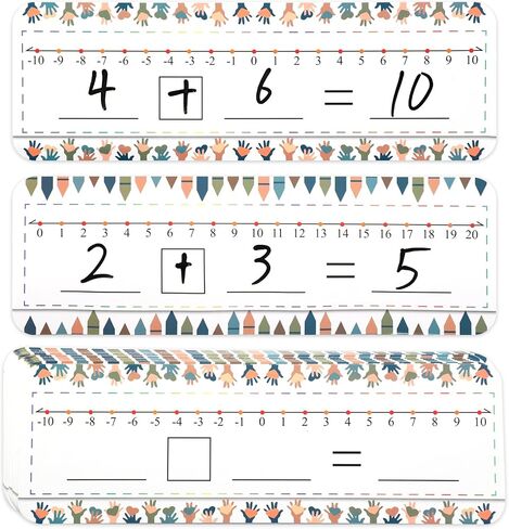 40 Packs Number Line Dry Erase Boards Cards, Double Sided Writable and Erasable Board Card Featuring -10-10 Number Line On One Side 0-20 On The Other, Classroom Must Haves Boards for Students in Saudi Arabia