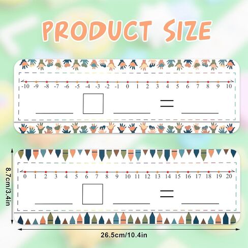 40 Packs Number Line Dry Erase Boards Cards, Double Sided Writable and Erasable Board Card Featuring -10-10 Number Line On One Side 0-20 On The Other, Classroom Must Haves Boards for Students in Saudi Arabia