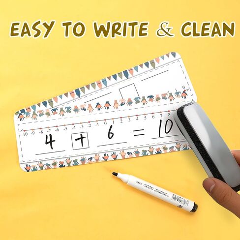 40 Packs Number Line Dry Erase Boards Cards, Double Sided Writable and Erasable Board Card Featuring -10-10 Number Line On One Side 0-20 On The Other, Classroom Must Haves Boards for Students in Saudi Arabia