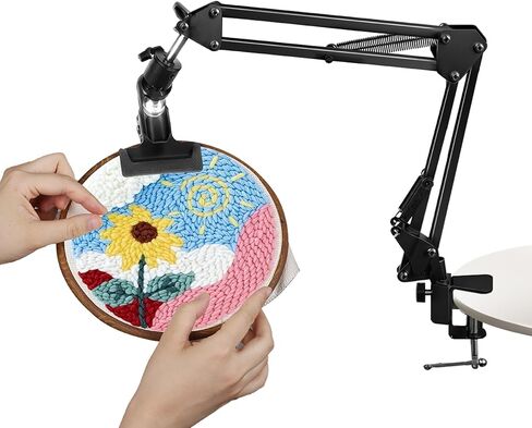 2Pcs Adjust Embroidery Hoop Stand Hand Embroidery Hoop Holder Metal Embroidery Lap Stand Folding Hand Embroidery Stand Lap Cross Stitch Stand(Black) in Saudi Arabia