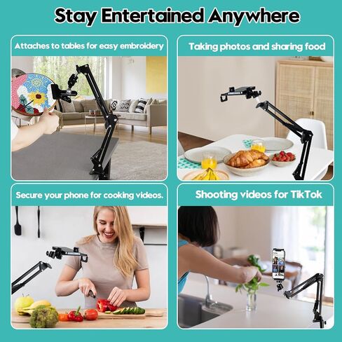 2Pcs Adjust Embroidery Hoop Stand Hand Embroidery Hoop Holder Metal Embroidery Lap Stand Folding Hand Embroidery Stand Lap Cross Stitch Stand(Black) in Saudi Arabia