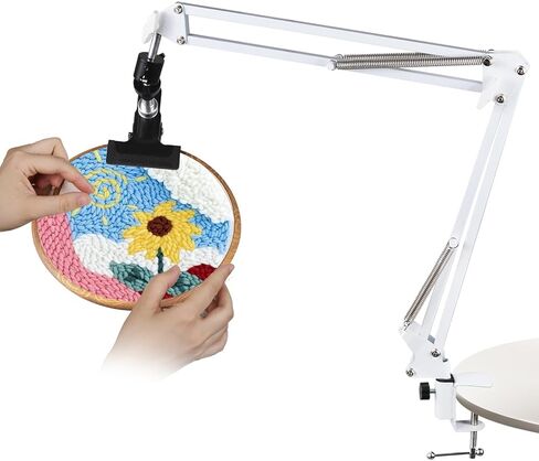 2Pcs Adjust Embroidery Hoop Stand Hand Embroidery Hoop Holder Metal Embroidery Lap Stand Folding Hand Embroidery Stand Lap Cross Stitch Stand(Black) in Saudi Arabia