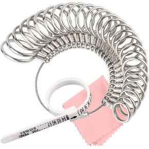 31 PCS حلقة Sizer Tool حلقة مقاوم للصدأ على مجموعة حلقة التحجيم ، الحجم 1-15 إصبع sizer للحلقات الملحقات القياسية المخصصة