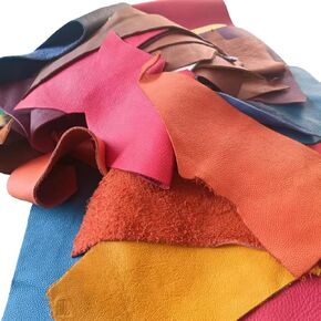 Craft Leather - Top Grain Leather Scrap for Crafting, Leather Scraps 2-4 oz (0.8-1.8mm) Thickness for Making Key Chains, Journal Covers, Purses and Much More.(1lb)