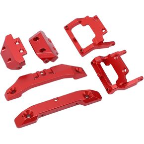 OUMEFAR RC 1/18 Aluminium Alloy RC 1/18 PUMPER الألومنيوم سبيكة RC صفيحة المصد للقرع الضعبي 1/18 مع لوحات المصدات الخلفية الأمامية من الألومنيوم تصميم سهل التثبيت (أحمر)