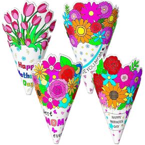Sonsuzllik Color Your Mothers Day Paper Paper Flower Buquet Crafts 24 PCS Kids Kids and Crafts Paint الخاص بك