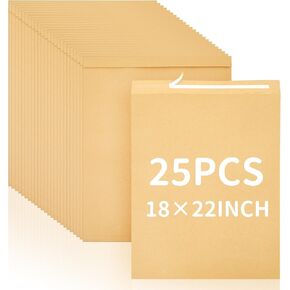 25 Pcs 18 x 22 Inches Jumbo Catalog Mailing Envelopes Peel and Seal Brown Kraft Manilla Envelopes Large Size for Mailing Storing Organizing Oversized Mail Business Documents