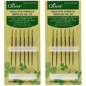 Clover Gold Eye Chenille Needles, 1 Count (Pack of 2), Size 20 6/Pkg