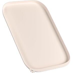 Silicone Dog Food Mat with Side Pocket & Hook Hole, Soft Raised Edges, Easy Clean Waterproof Non-Slip Pet Feeding Mat for Cats and Dogs Water Bowl, Pets Accessories(18"x12",Natural Tan)