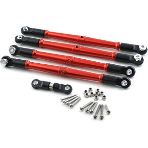 Alloy Turnbuckles Links Set for Arrma 1/8 Kraton Outcast Notorious 6S BLX Linkage Rod RC Upgrade Parts Red